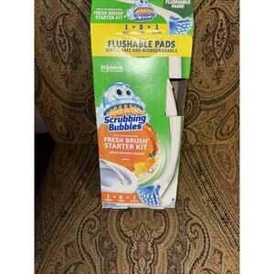Scrubbing Bubbles Fresh Brush Toilet Cleaning 8 Pads Starter Pk NEW Opened Box